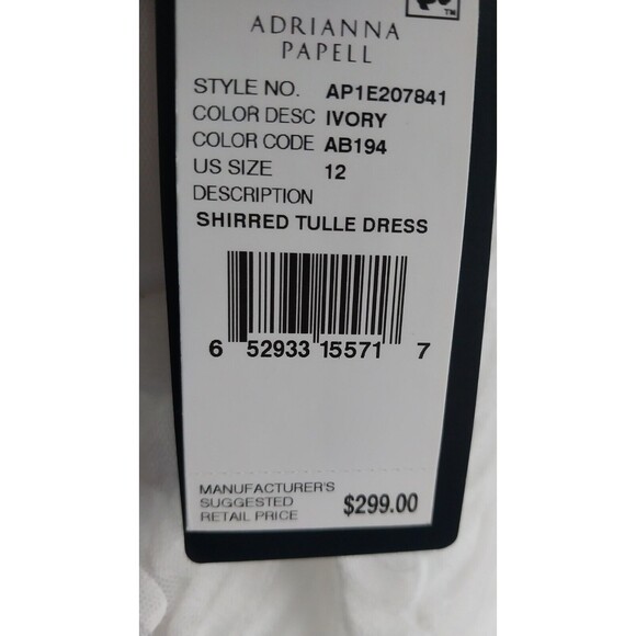 NWT Adrianna Papell AP1E207841 - Halter Sleeveless Formal Dress White Sz 12 - Picture 8 of 11